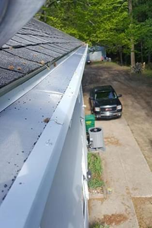 Gutter protection installed on an American home