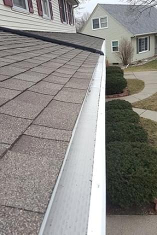 Gutter protection installed on an American home