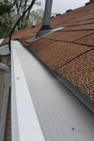 Gutter protection installed on an American home
